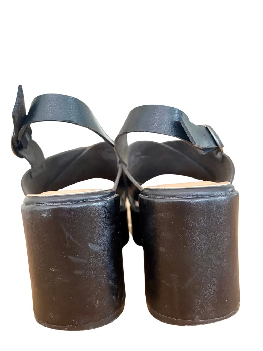 Seychelles Black Crisscross Platform Slingback Sandals Size 7.5